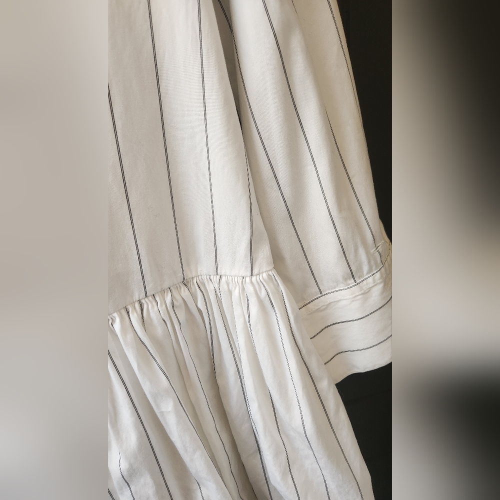 Madewell Pinstripe Bubble Hem Mini Shirtdress - Picture 5 of 11